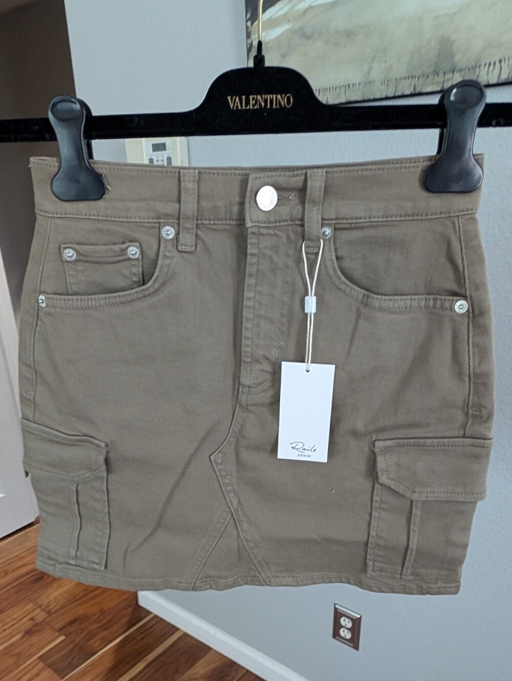 Rails Laurel Cargo Washed Olive Stretch Cotton Cargo Skirt Size 23 (00) Nwt ❤️